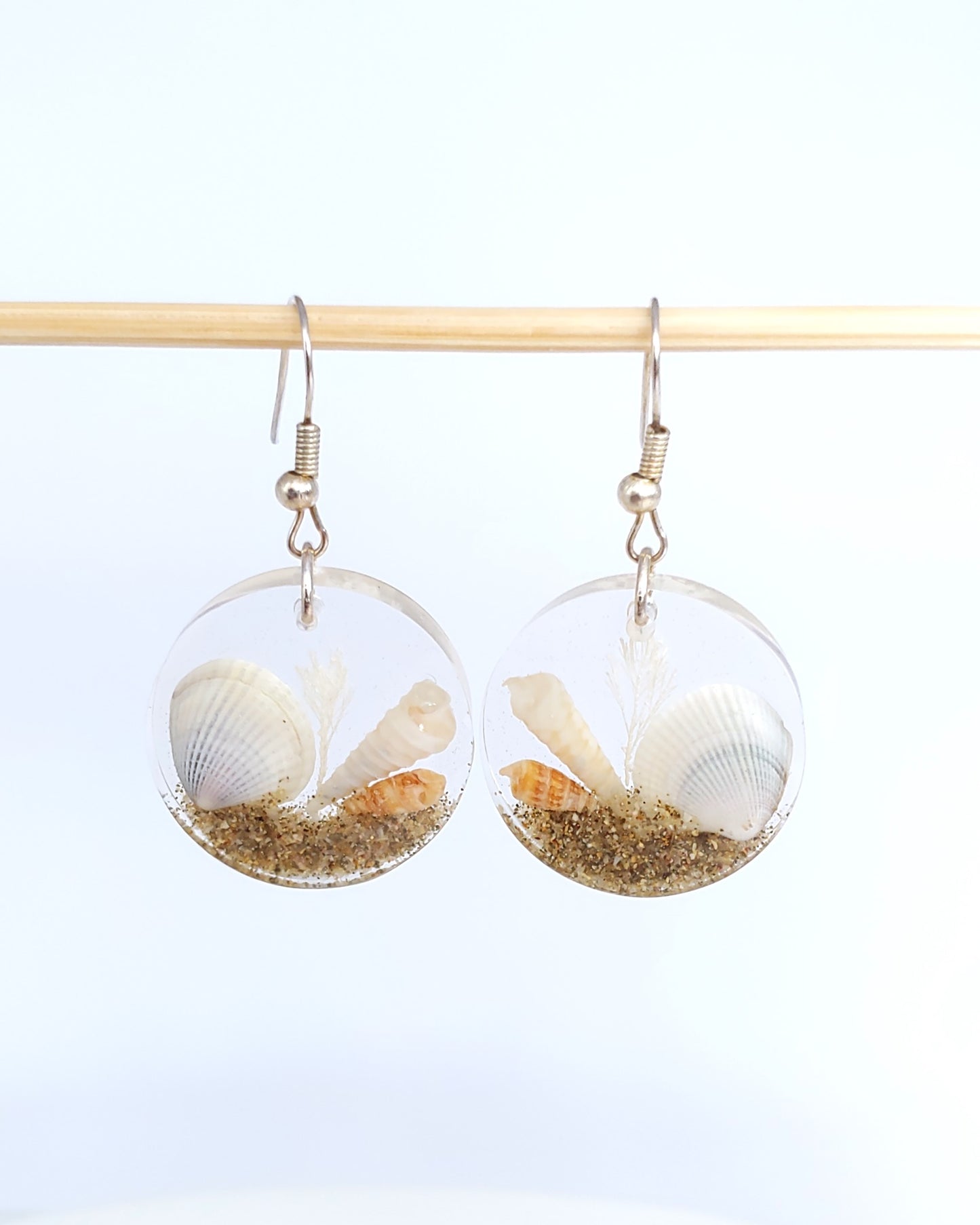 Earrings - Clam Shell - Round, Oval or Teardrop