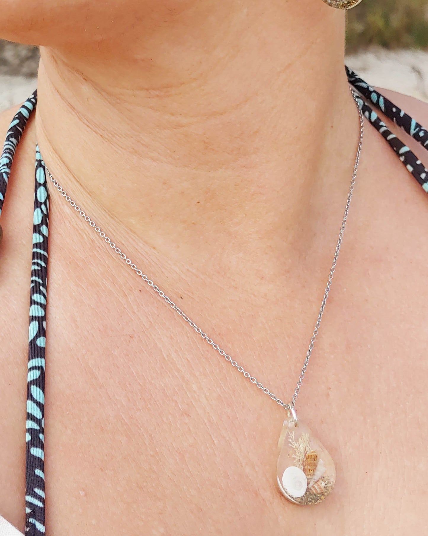 Necklace - Teardrop with Cats eye Shell