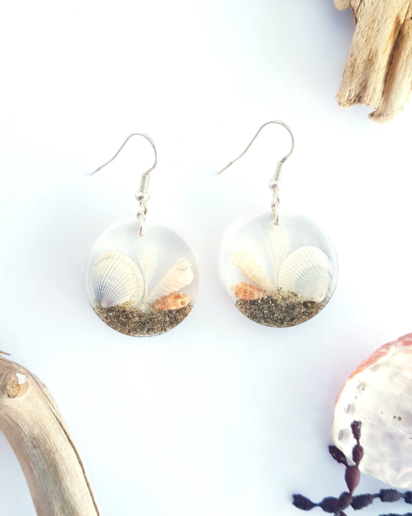 Earrings - Clam Shell - Round, Oval or Teardrop