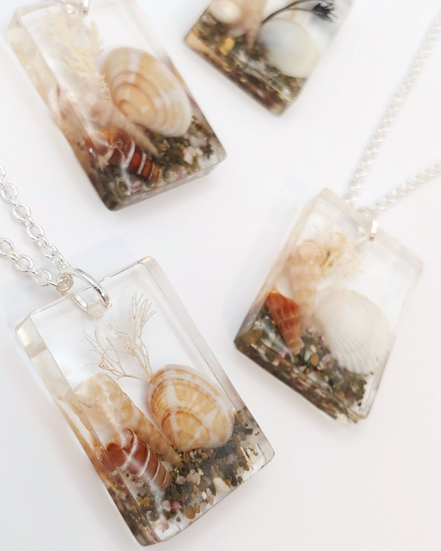 Necklace - Rectangle with Clam Shell