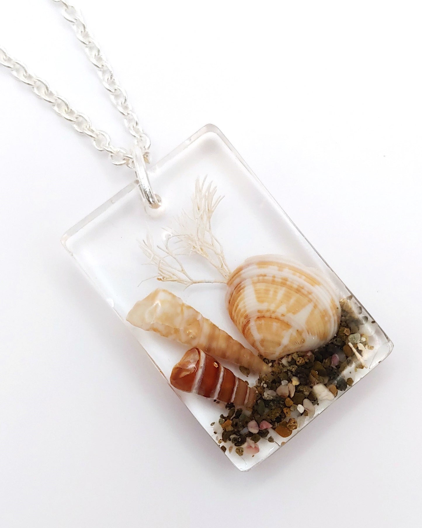 Necklace - Rectangle with Clam Shell
