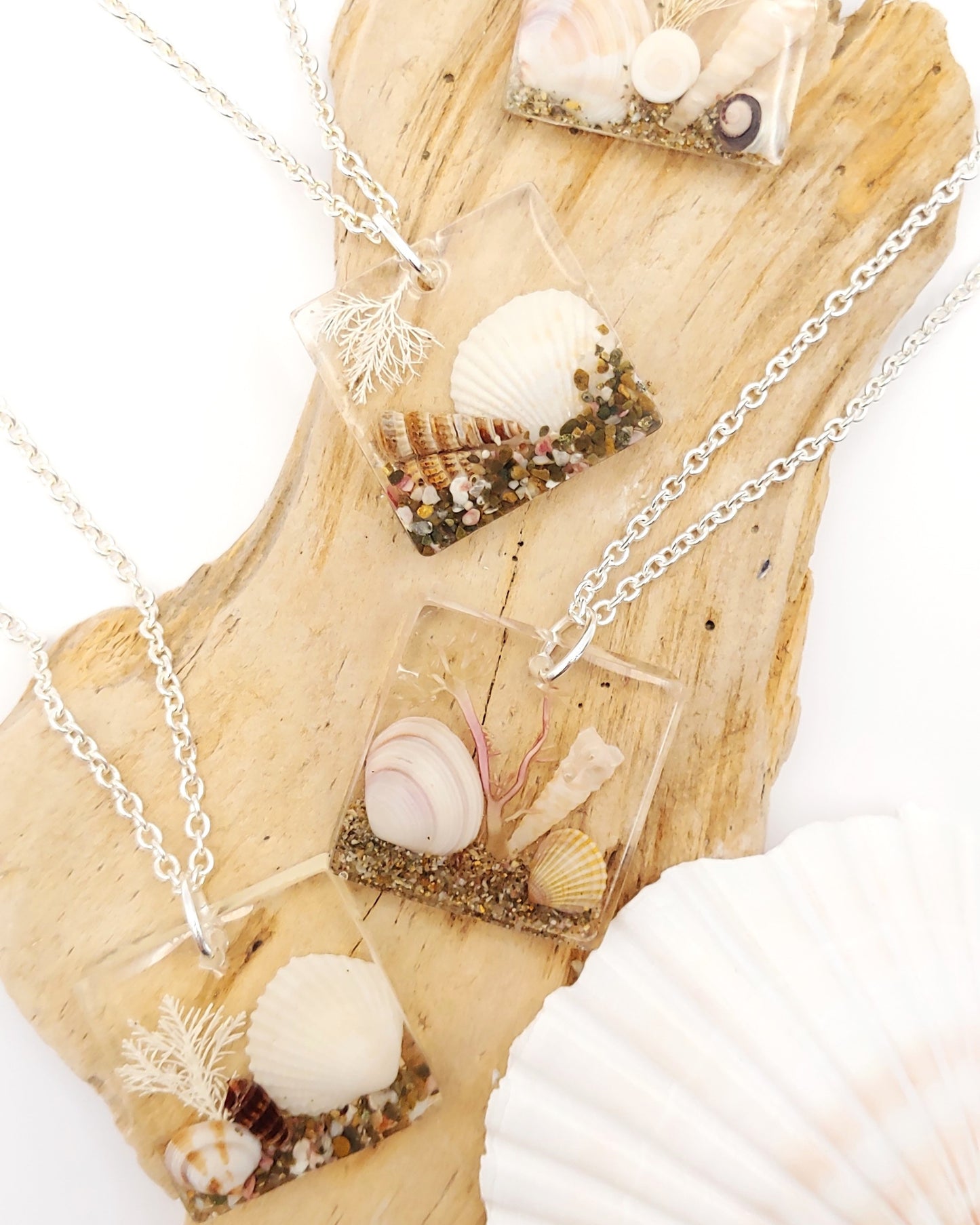 Necklace - Square with Clam Shell
