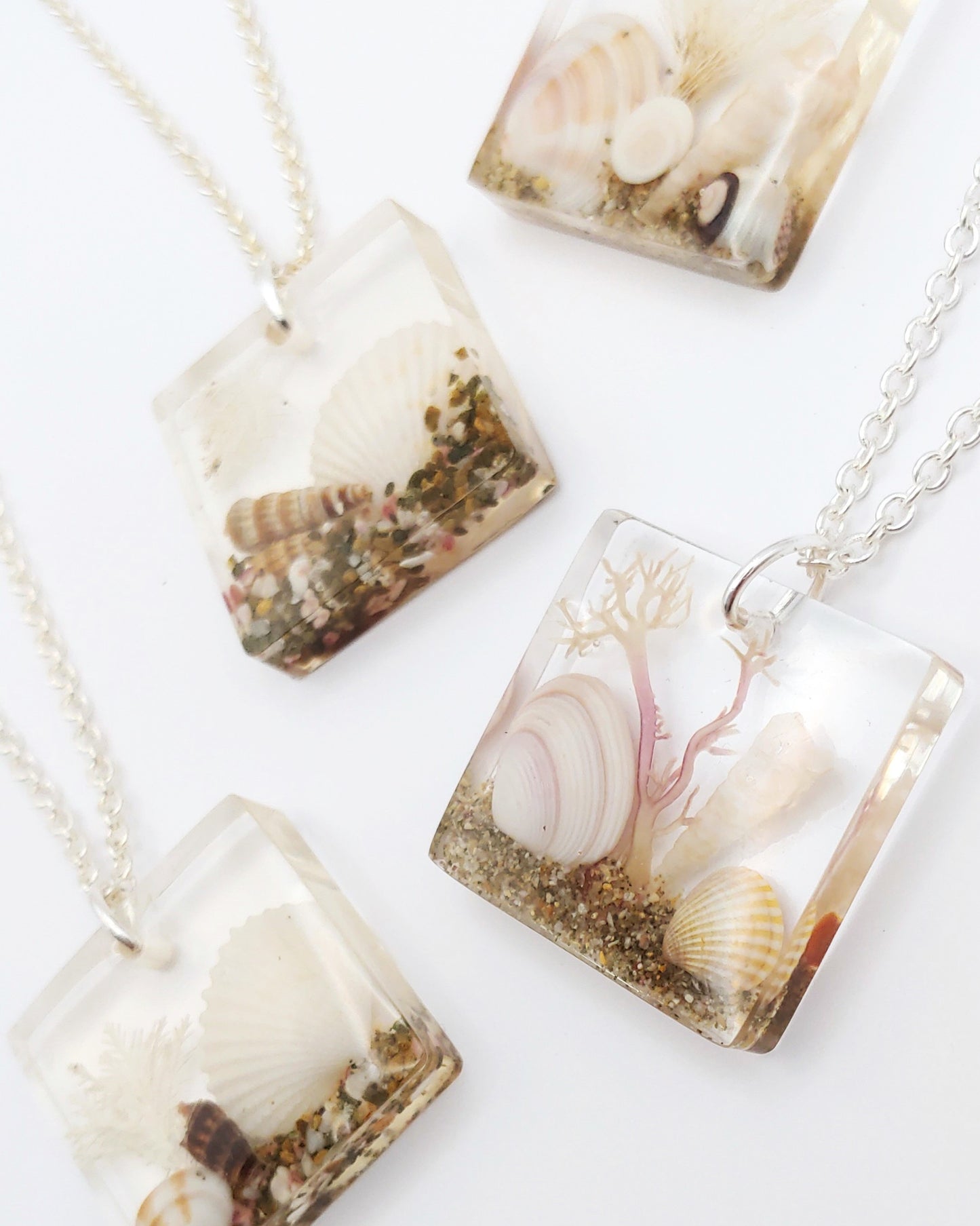 Necklace - Square with Clam Shell