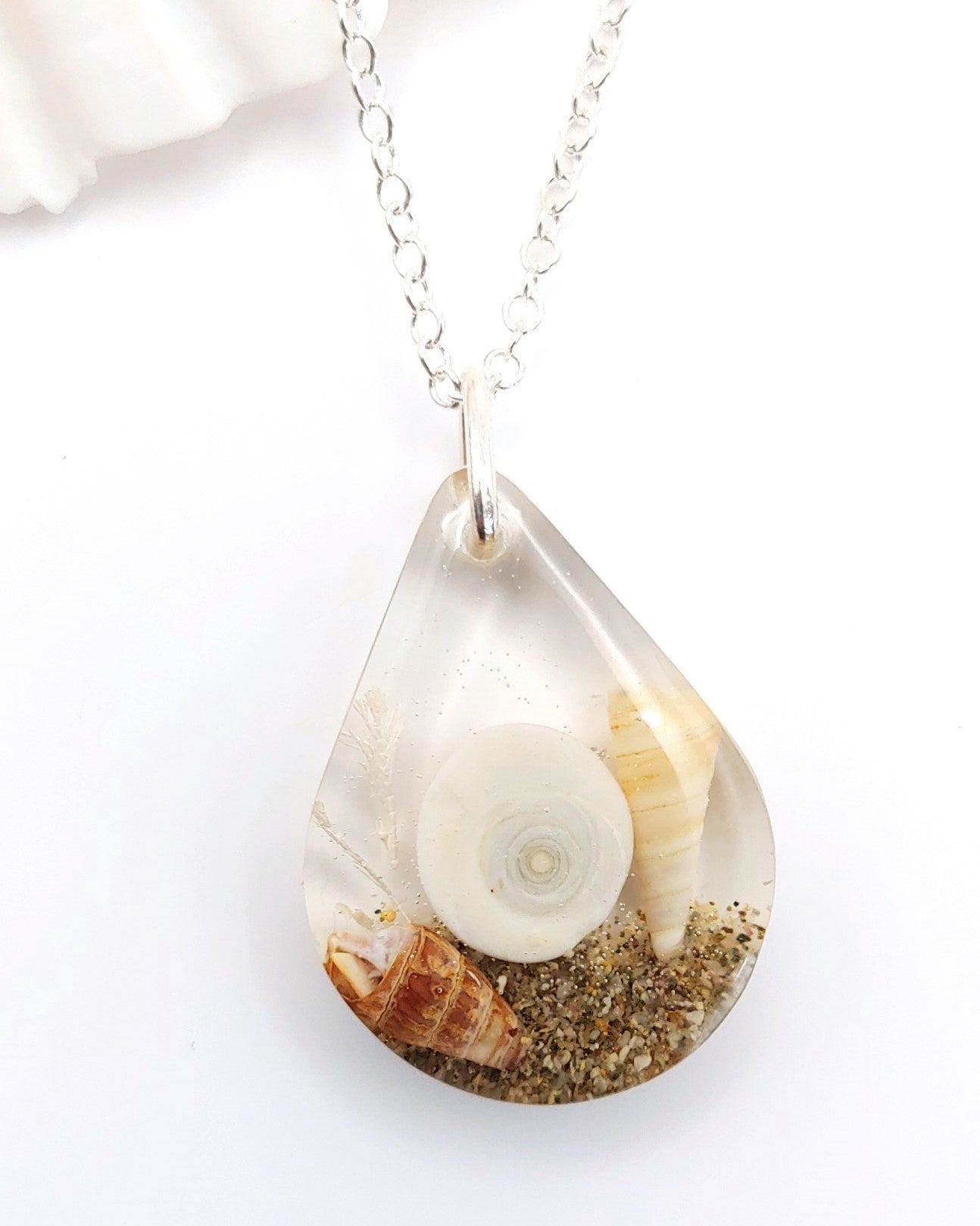 Necklace - Teardrop with Cats eye Shell