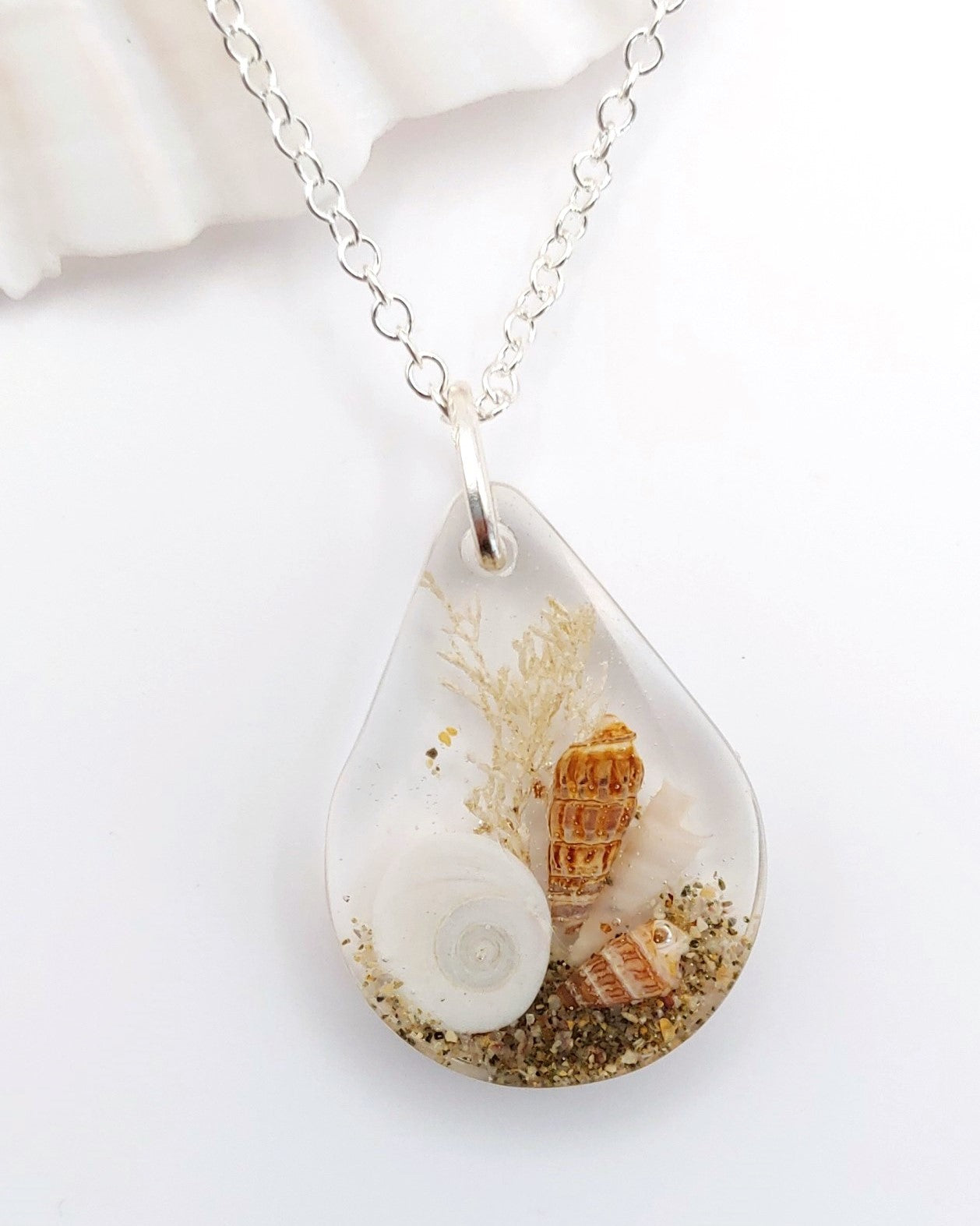 Necklace - Teardrop with Cats eye Shell