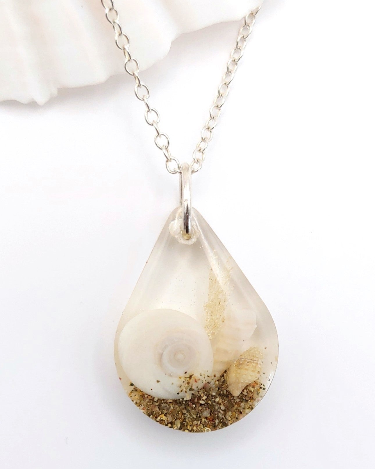 Necklace - Teardrop with Cats eye Shell