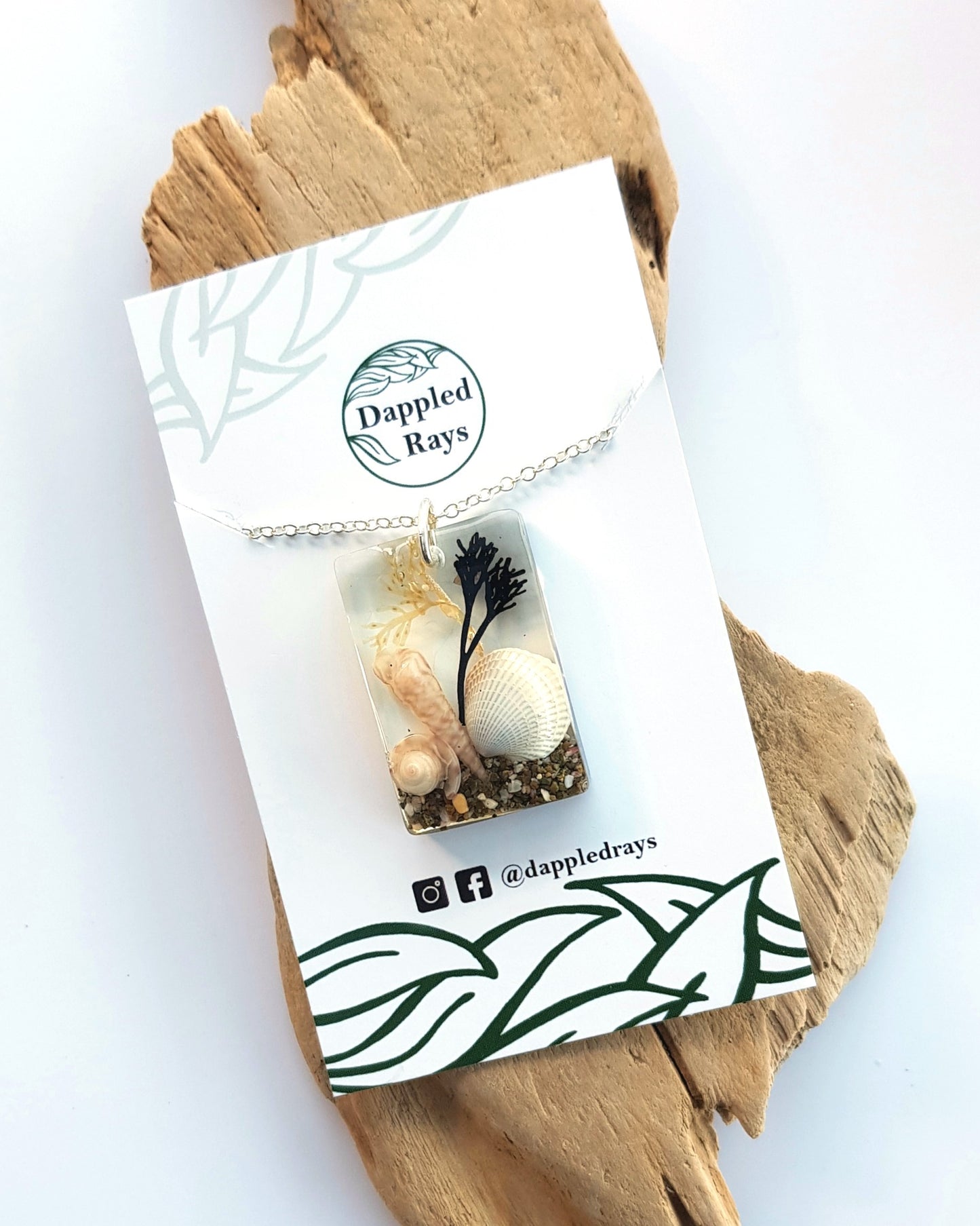 Necklace - Rectangle with Clam Shell