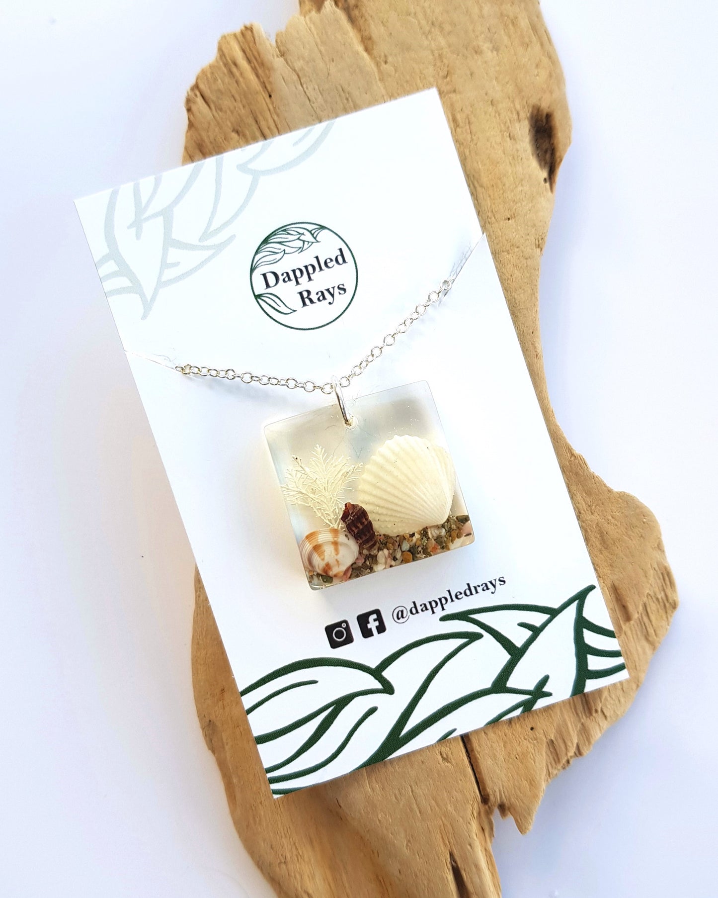 Necklace - Square with Clam Shell