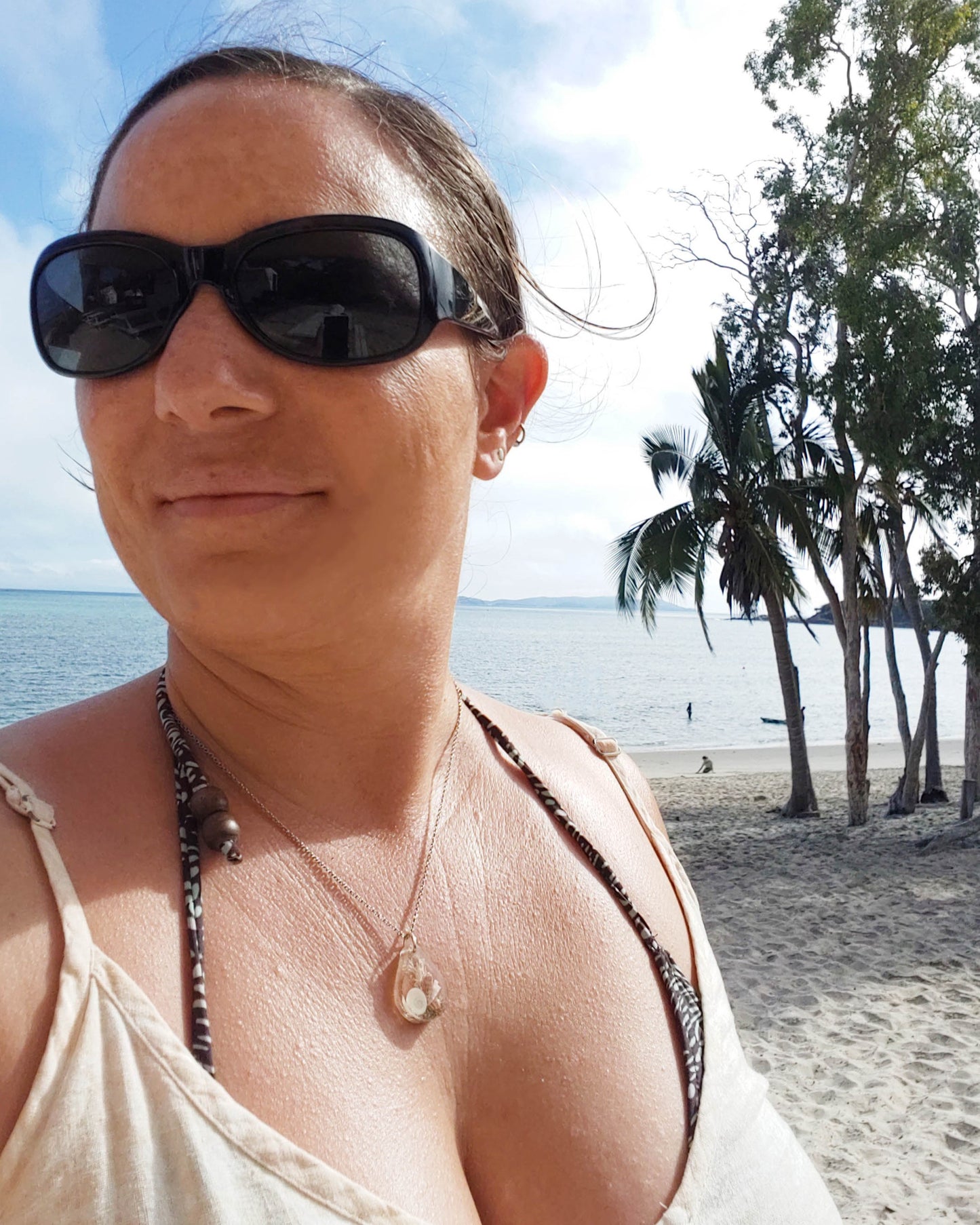 Necklace - Teardrop with Cats eye Shell