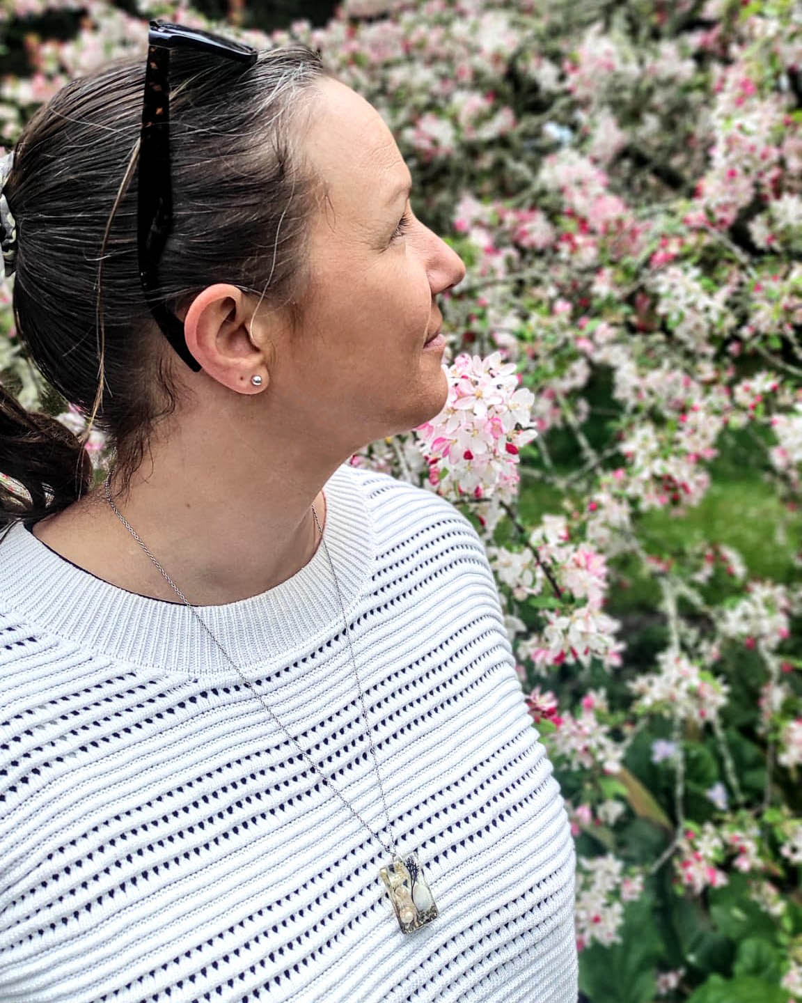 Necklace - Rectangle with Clam Shell