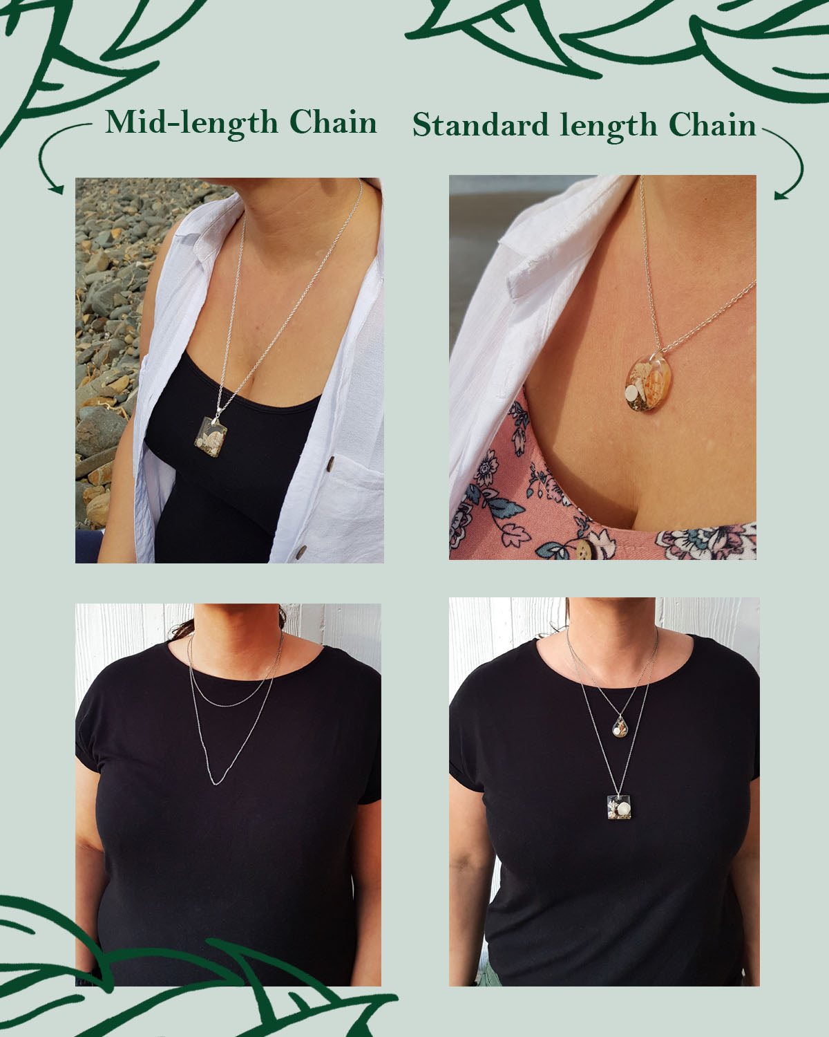 Necklace - Oval with Clam Shell